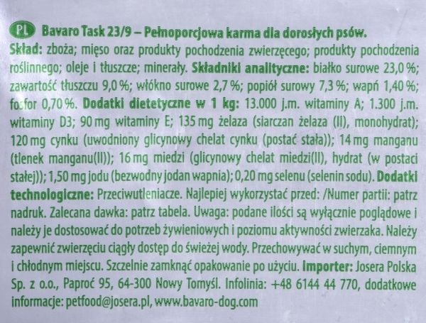 Josera Bavaro Tehtävä 23/9 18KG