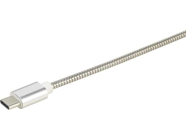 Renkforce RF-4888671, 1 m, USB A, USB C, USB 2.0, 0,48 Gbit/sek, rustfritt stål