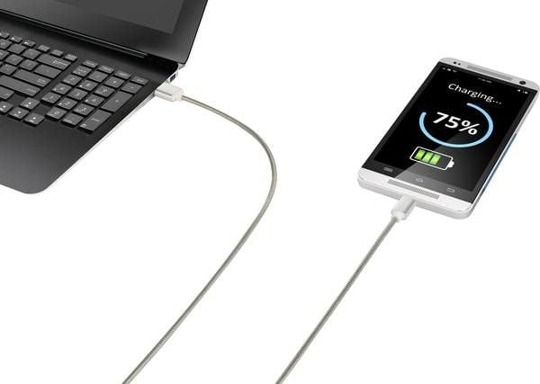 Renkforce RF-4888671, 1 m, USB A, USB C, USB 2.0, 0,48 Gbit/sek, rustfritt stål