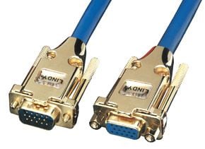 Lindy Premium Gold VGA 3.0m, 3 m, VGA (D-Sub), VGA (D-Sub), Blå, Hanstik/Hunstik
