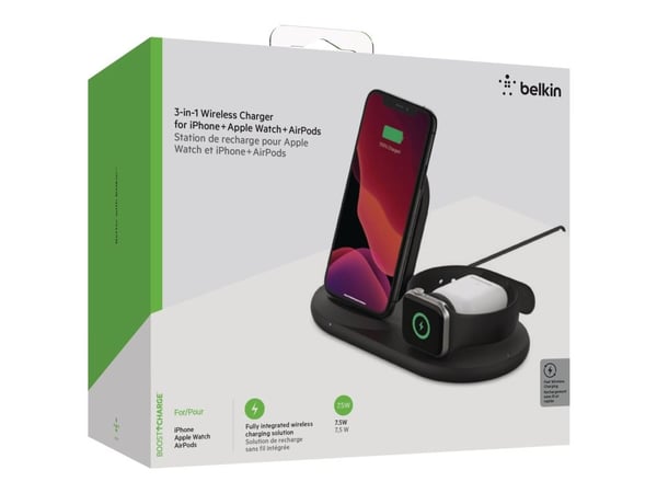 Belkin Boost Charge, Sisätila, USB, Langaton lataaminen, Musta