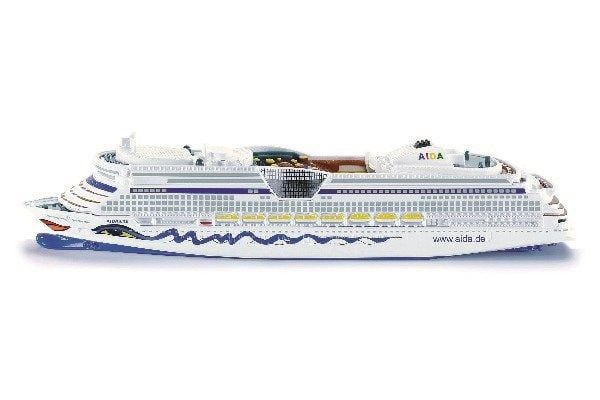 Siku Cruiseliner Aida, Passagerarfartygsmodell, Formonterede, 1:1400, Metall, Plast, Blå, Hvid, Skibsmodell