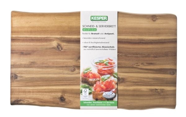 Kesper 28502, Rektangulär, Trä, Trä, Tillagat kött, Rått kött, Monokromatiskt, 450 mm