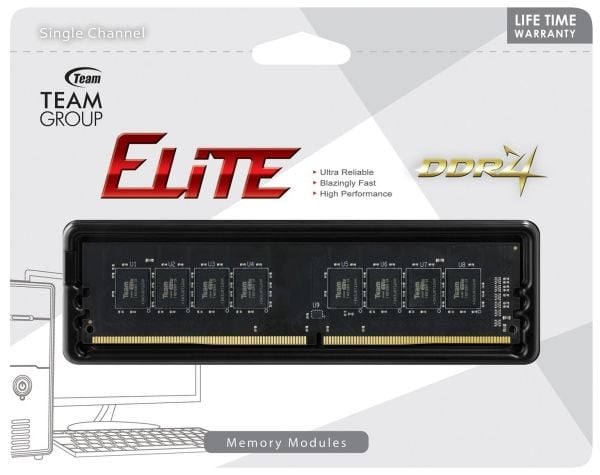 Team Elite - DDR4 - modul - 16 GB - DIMM 288-pin - 3200 MHz / PC4-25600 - CL22 - 1.2 V - ikke-bufret - ikke-ECC