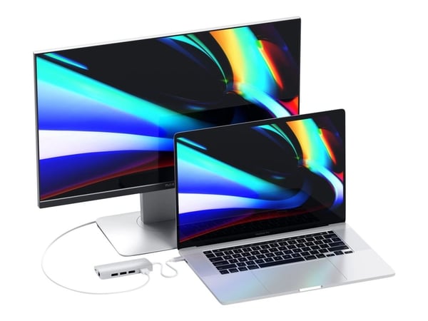 Satechi Alumiininen moniporttisovitin V2 - Telakointiasema - USB-C / Thunderbolt 3 - GigE