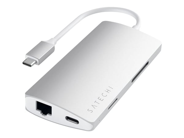 Satechi Alumiininen moniporttisovitin V2 - Telakointiasema - USB-C / Thunderbolt 3 - GigE