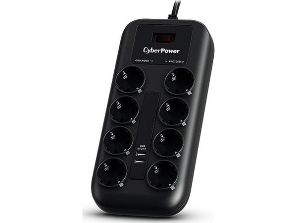 CyberPower Professional Series P0820SUF0-DE - Overspenningsavleder - AC 200 - 250 V - utgangskontakter: 8 - 1.8 m kabel - svart