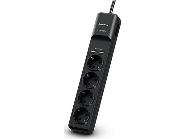 CyberPower Professional Series P0420SUD0-DE - Overspenningsavleder - AC 200 - 250 V - utgangskontakter: 4 - 1.8 m kabel - svart