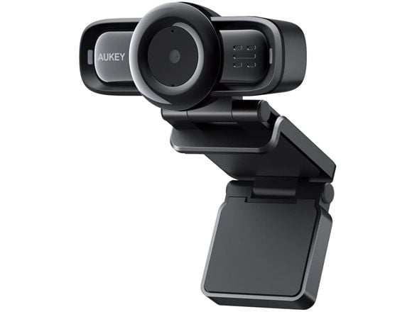 AUKEY Webcam PC-LM3, 1080P Full HD-oppløsning, dobbel støydempende mikrofon, USB 2.0-port, autofokus, inkl. klips
