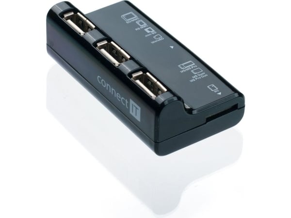Connect IT CI-87, USB 2.0, Memory Stick (MS), MicroSD (TransFlash), microSDHC, miniSD, miniSDHC, MMC, MS Duo, MS Micro (M2),..., 480 Mbit/s, Sort, ...