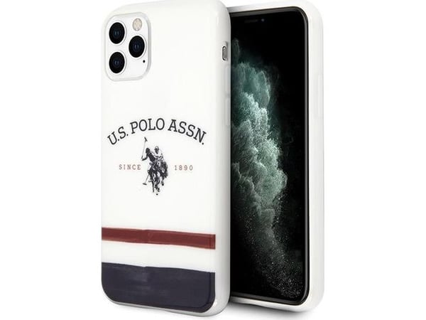 „US Polo Assn“ USHCN58PCSTRB beskyttelsesdeksel til iPhone 11 med trefarget mønster