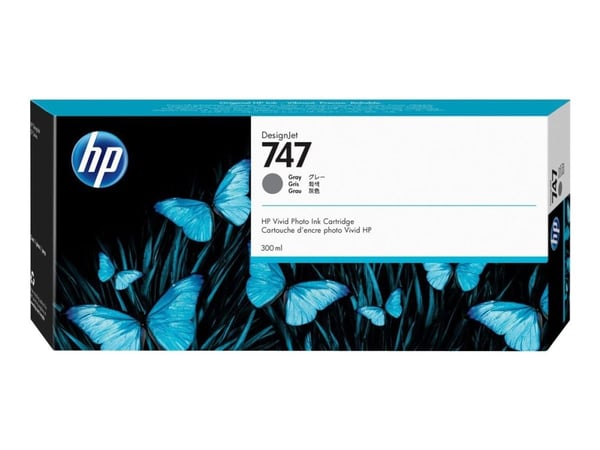 HP 747 - 300 ml - grå - original - DesignJet - bläckpatron - för DesignJet Z9+ PostScript, Z9+dr, Z9+dr PostScript