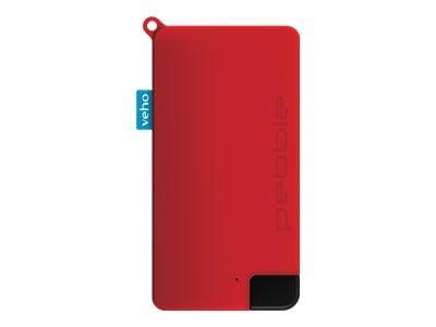 Veho Pebble Pokket - Strømbank - 1000 mAh - 37 Wh - 1 A (USB-C) - rød
