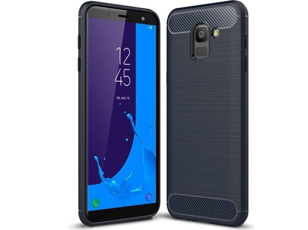 Hurtel Carbon Case flexible cover TPU case for Samsung Galaxy J6 2018 J600 blue