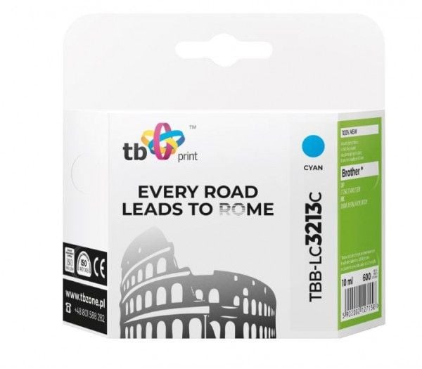 TB Print TBB-LC3213C, 10 ml, 600 sider, 1 stykker, Enkeltpakke