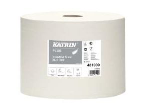 Aftørringsrulle Industri Katrin Plus 4-lag Ø36cm B26.5cmxL360m Nyfiber Hvid,360 m/rl