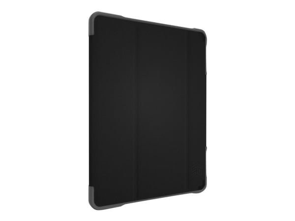 STM dux Plus Duo - Vikbart fodral för surfplatta - polykarbonat, termoplastisk polyuretan (TPU) - svart - för Apple 10.2-inch iPad (7:e generation)