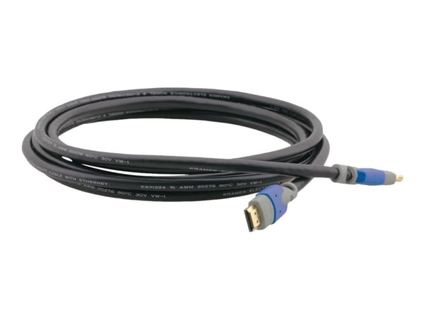 Kramer C-HM/HM/PRO Series C-HM/HM/PRO-20 - HDMI-kabel med Ethernet - HDMI hann til HDMI hann - 6.1 m - dobbeltisolert - svart - formstøpt, 4K-støtte