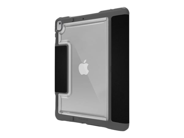 STM dux Plus Duo - Vikbart fodral för surfplatta - polykarbonat, termoplastisk polyuretan (TPU) - svart - för Apple 10.2-inch iPad (7:e generation)