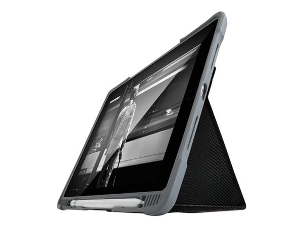 STM dux plus - Lommebok for nettbrett / tilbehør - svart - 9.7" - akademisk - for Apple 9.7-inch iPad (6. generasjon)