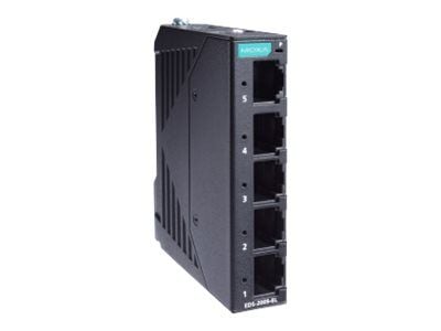 Moxa EDS-2005-EL Series EDS-2005-EL - Switch - ikke-styrt - 5 x 10/100 - DIN-skinnemonterbar - DC-strøm