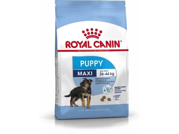 Royal Canin Maxi Puppy, Pentu, siipikarja, riisi, 4 kg, Maxi (26 - 44 kg), A-vitamiini, B1-vitamiini, B12-vitamiini, B2-vitamiini, B3-vitamiini, B5...