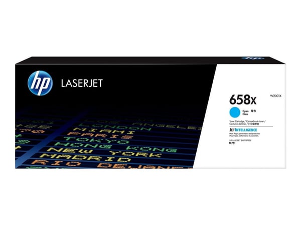 HP 658X alkuperäinen riittoisa syaani LaserJet-värikasetti, 28000 sivua, Syaani, 1 kpl