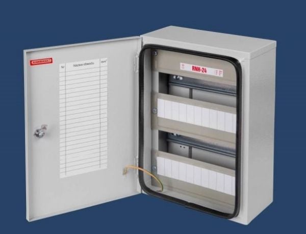 Modulaarinen jakelukeskus 1x12 pinta-asennettuna, suljettu IP54 RNH-12-P RNH-12-P