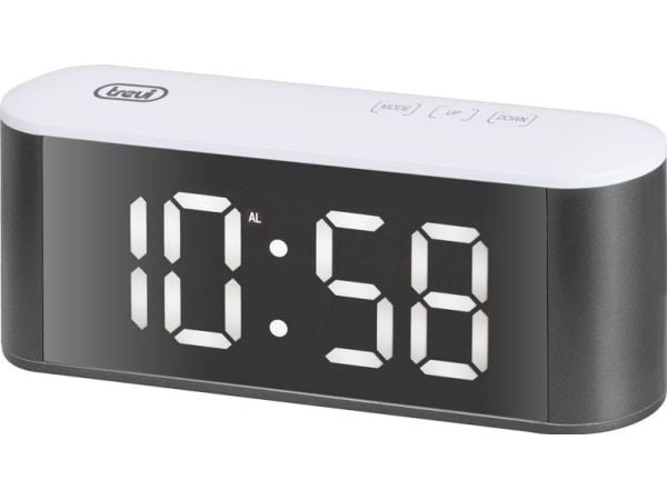 Trevi EC 883 BL, Digital vekkerklokke, Rektangel, Sort, Hvit, 12/24h, F, °C, LED