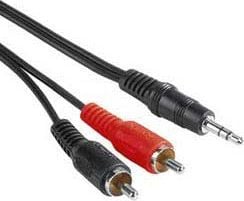 PremiumCord KJACKCIN15, 3.5mm, Hankjønn, 2 x RCA, Hankjønn, 15 m, Sort, Rød
