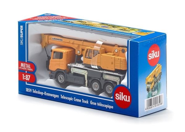 Siku 1859, Nosturiauton pienoismalli, Esikoottu, 1:87, Metalli, Muovi, 3 vuosi/vuosia, Musta, Keltainen