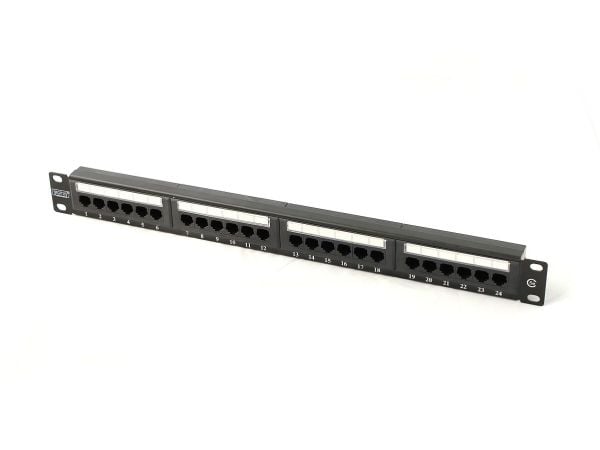 DIGITUS Professional DN-91524U-1 - Koblingspanel - CAT 5e - UTP - RJ-45 X 24 - svart, RAL 9005 - 1U - 19"