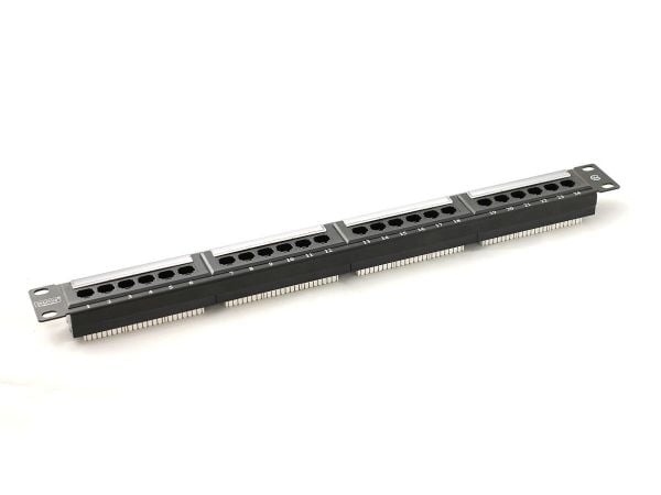 DIGITUS Professional DN-91524U-1 - Koblingspanel - CAT 5e - UTP - RJ-45 X 24 - svart, RAL 9005 - 1U - 19"