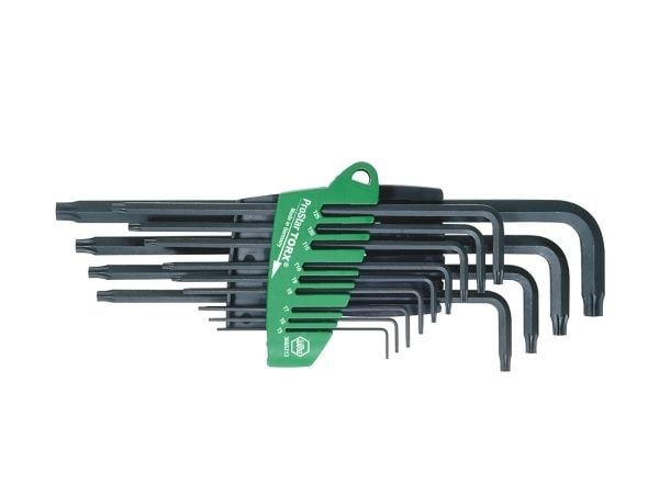 Wiha 24312, L-torx-nøkkel, T10, T15, T20, T25, T27, T30, T40, T5, T50, T6, T7, T8, T9, Sort, Kromvanadiumstål, Plast, 478 g