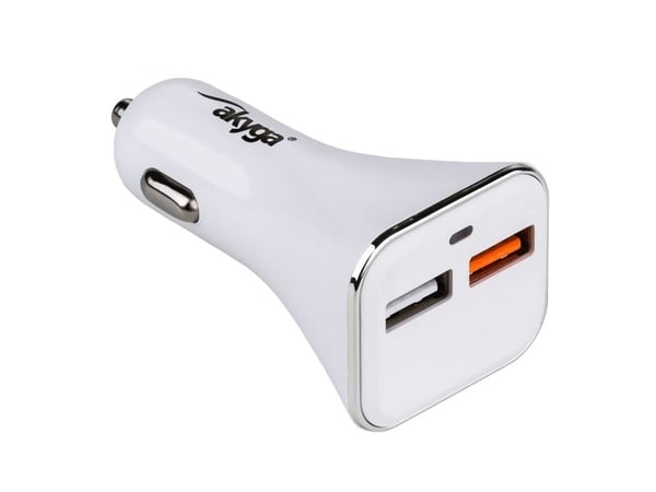 Akyga AK-CH-08, Auto, USB, 12 V, 3 A, Valkoinen