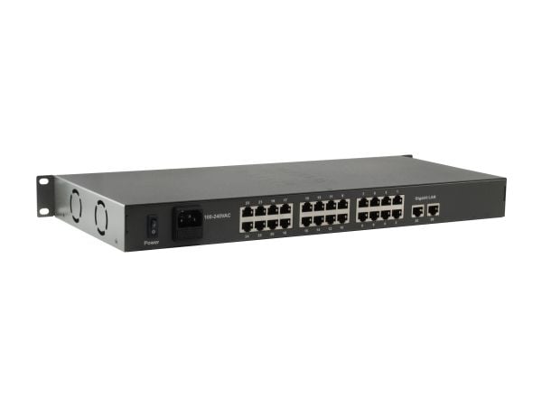 Switch 24x FE FGP-2601 2xGE 19" 150W 24xPoE