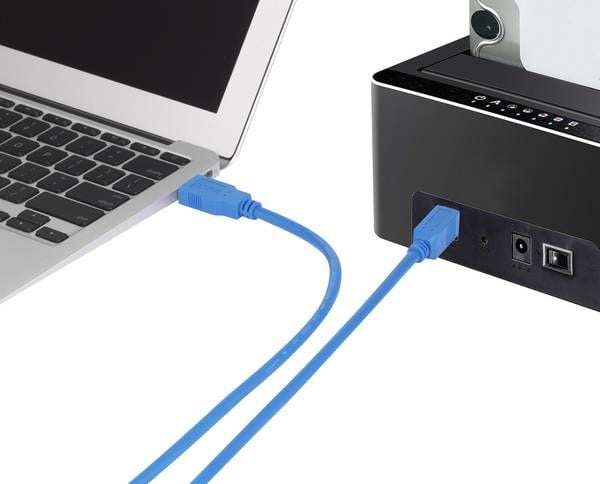 Renkforce RF-4260498, 0,5 m, USB A, USB B, USB 3.2 Gen 1 (3.1 Gen 1), 5 Gbit/s, Blå