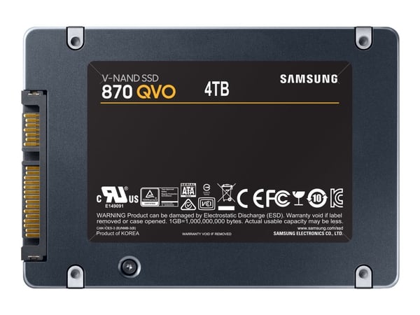 Samsung 870 QVO MZ-77Q4T0BW - SSD - kryptert - 4 TB - intern - 2.5" - SATA 6Gb/s - buffer: 4 GB - 256-bit AES - TCG Opal Encryption