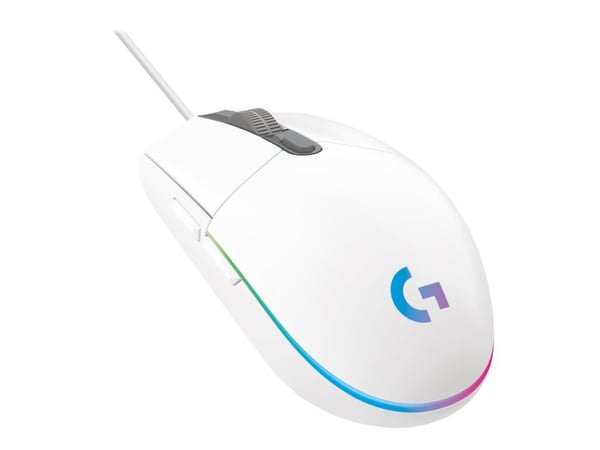 Logitech Gaming Mouse G203 LIGHTSYNC - Mus - optisk - 6 knapper - kablet - USB - hvit