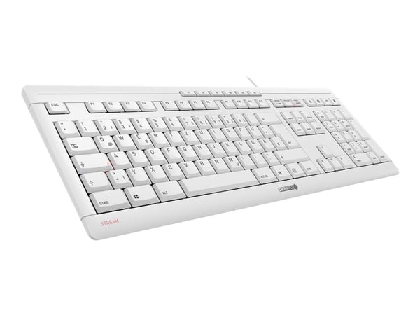 CHERRY STREAM KEYBOARD - Tastatur - USB - Pan Nordic - tastsvitsj: CHERRY SX - hvitgrå