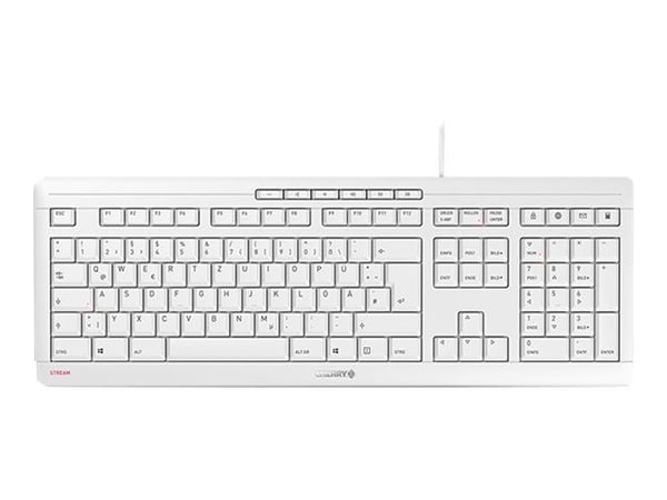CHERRY STREAM KEYBOARD - Tastatur - USB - Pan Nordic - tastsvitsj: CHERRY SX - hvitgrå