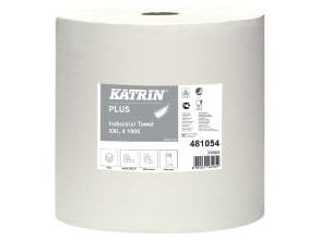 Aftørringsrulle Industri Katrin Plus 4-lag Ø36cm B38cmxL360m Mix Hvid,1 Rl