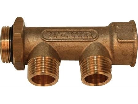 Wavin 3/4' ford.rør 2 afg.1/2' - CC 50mm