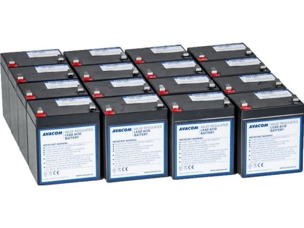 AVACOM AVA-RBC140-KIT, Forseglet blysyre (VRLA), 16 stykker, Sort, Vietnam, APC RBC140, 30,9 kg
