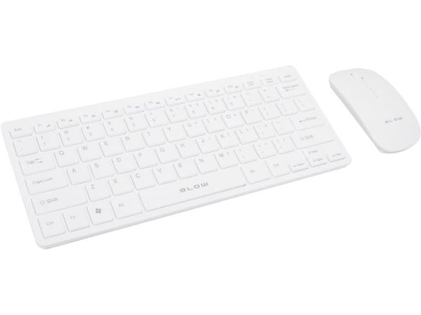 BLOW KM-2, Mini, Trådløs, RF kabel-fri, QWERTY, Hvit, Mus inkludert