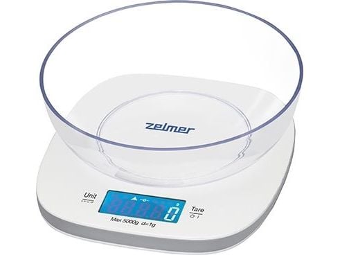 Zelmer ZKS1450, Elektronisk kjøkkenvekt, 5 kg, 1 g, Hvit, Benkeplate, firkant