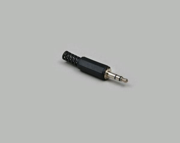 BKL Electronic 1107003, 3.5mm, Sort, Metallisk, Hankjønn, Rett, Messing, PVC, Polyoksymetylen (POM), Nickel