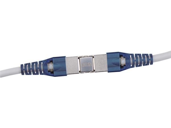 Goobay 79579, IDC, blå, grå, rett, sink, Cat6a, U/FTP (STP)