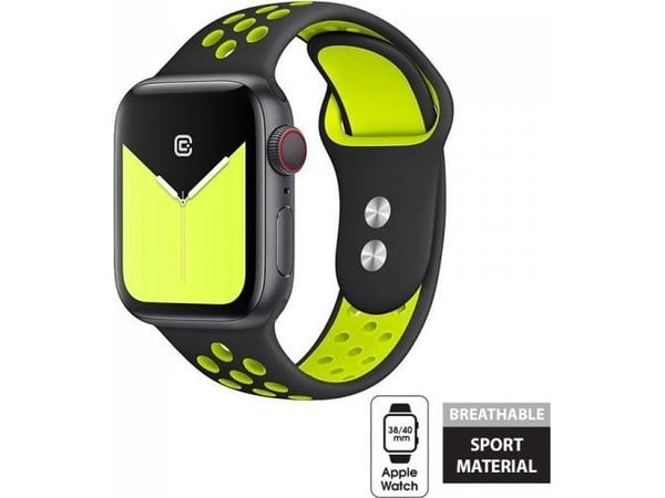 Crong Duo Sport - Apple Watch-bånd 38/40/41 mm (svart/lime)