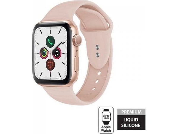 Crong Liquid - ranneke Apple Watchille 38/40/41 mm (hiekanvaaleanpunainen)